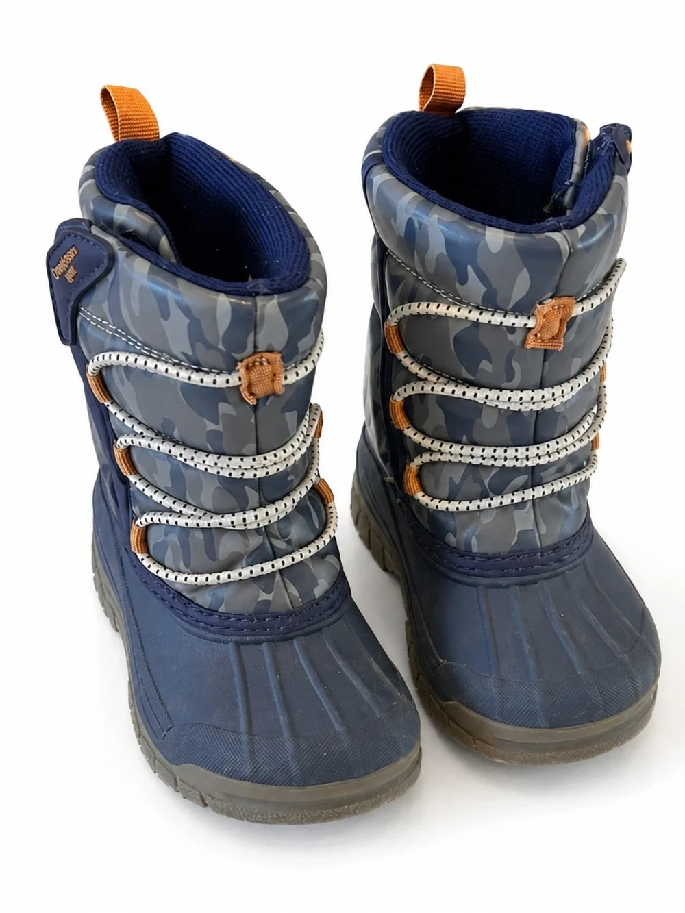 OshKosh Kids Size 5 Blue Camo Waterproof Winter Snow Boots